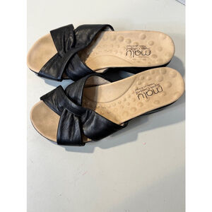 Malu Slip On Sandals, Size 9, Black